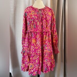 House Of Harlow 1960 Floral Printed Metallic Mini Dress Size S
